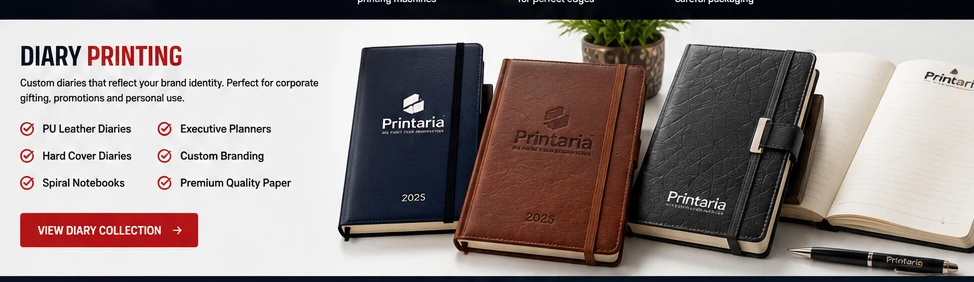 Printaria custom branded diary collection with pen
